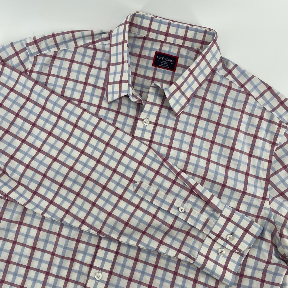 UNTUCKit Wrinkle-Free Plaid Button-Up‎ Long Sleeve Shirt X-Large